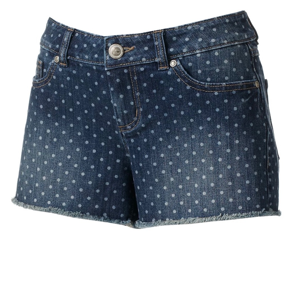 LC Lauren Conrad denim polka dot shorts